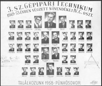 3. sz. GÉPIPARI TECHNIKUM 1949-53 ÉVBEN VÉGZETT NÖVENDÉKEI IV. C. OSZT.