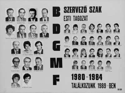 BDGMF SZERVEZÕ SZAK ESTI TAGOZAT 1980-1984