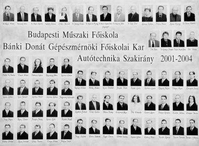 BUDAPESTI MÛSZAKI FÕISKOLA BÁNKI DONÁT GÉPÉSZMÉRNÖKI FÕISKOLAI KAR AUTÓTECHNIKA SZAKIRÁNY 2001-2004